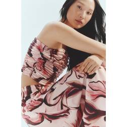 H&M Floral Cropped Bandeau Top - Light Pink