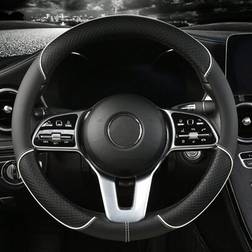 Shein PU Spliced Car Steering Wheel Cover