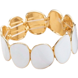 Shein 1pc White Simple & Elegant Bracelet, Unique Design Charming Lady Wrist Band, Suitable For Daily Wear And Gifts