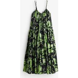 H&M Maxikleid A-Linie Damen - Grün/Gemustert