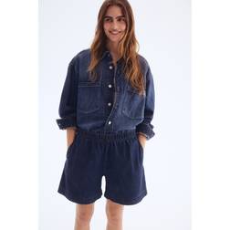 H&M Ladies Denim Pull-On Shorts - Dark Denim