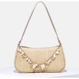 Shein Novachic Minimalist Straw Bag With Shell Pearl