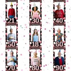Shein Rose Gold Birthday Photo Backdrop