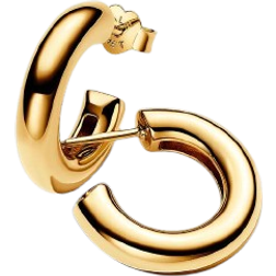 Pandora Round Open Hoop Earrings - Gold