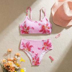 Shein Tween Girls Floral Print Bikini Set - Summer Beach