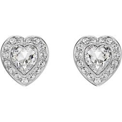 Swarovski Ariana Grande Mixed Cuts Heart Stud Earrings - Silver/Transparent