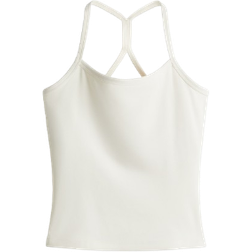 H&M Integral Bra Sports Strappy Top with Softmove - White