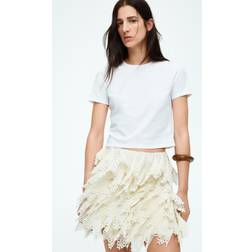 H&M Kurzes T-Shirt Damen - Weiß
