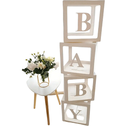 Shein Party Decorations Baby Letters Box White/Transparent