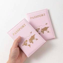 Shein Creative Pink PU Passport Cover Ticket Holder