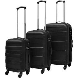 vidaXL Hardcase Trolley Set of 3 - Black