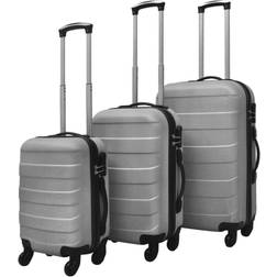 vidaXL Hardcase Trolley 3 delar - Silver