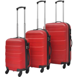 vidaXL Hardcase Trolley 3 delar - Red