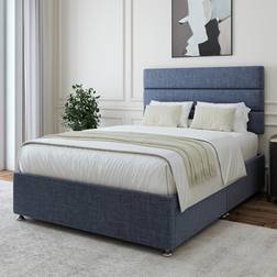 Bedmaster Double Midnight Linen 2 Drawer Divan Base Blue Continental Bed