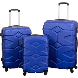Borg Living Travel Suitcase 3 delar - Military Blue
