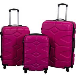 Borg Living Travel Suitcase 3 delar - Military Pink