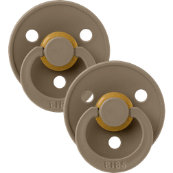 Bibs Colour Round Pacifier Latex Size 1 2-pack Dark Oak
