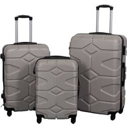 Borg Living Travel Suitcase 3 stk. - Military Silver