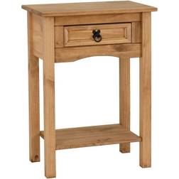 Corona 1 Drawer Distressed Waxed Console Table 34.5x52.5cm