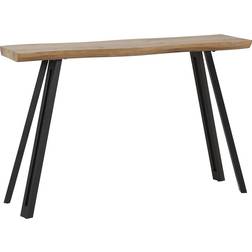 SECONIQUE Quebec Wave Edge Medium Oak Effect/Black Console Table 34x120cm