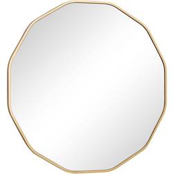 Melody Maison Large Round Gold Scalloped Wall Mirror 90cm