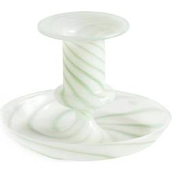 Hay Flare Stripe Green/White Candle Holder 7.5cm