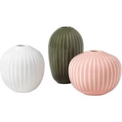 Kähler Hammershøi White/Nude/Green Vase 8.2cm 3stk
