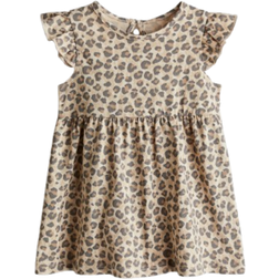 H&M Printed Cotton Dress - Beige/Leopard Print (1265912009)