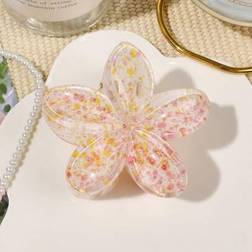 Shein Boho Style Ink Splatter Yellow Flower Hair Claw Clip