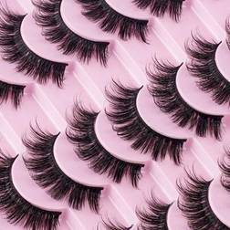 Shein Fluffy 3D Faux Mink Lashes Natural Long Thick False Eyelashes