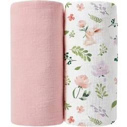 Shein 2pcs Soft Cotton Baby Swaddle Blankets