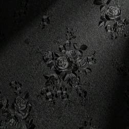 Shein Black Floral Embossed Wallpaper 17.7 Inch
