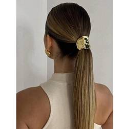 Shein Gold Metal Geometric Decor Hair Scrunchies