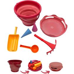 Schildkröt 7in1 Sand Toys Falteimer-Set, rot
