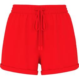 PINK Ivy Fleece Rolled Hem Shorts - Red