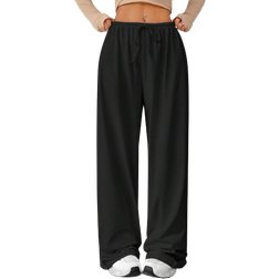 Shein Tall Soft White Knitted Home Baggy Pants, Loose Pants