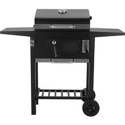 Black Garden Outdoor Charcoal BBQ Grill with Lid Cover Wheels