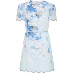 Zimmermann Crush Floral Short Dress - Blue