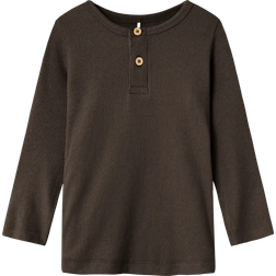 Name It Basis Rib Bluse Kab Delicioso Melange - Brun