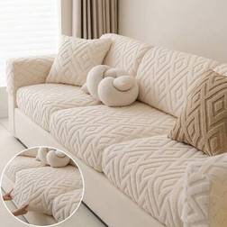 Shein Thick Warm Plush Jacquard Anti-Slip Seat Cushion Loose Sofa Cover