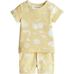 H&M Ribbed Cotton Set 2-piece - Yellow/Seashells (1270934003)