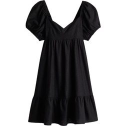 H&M Puff Sleeved Dress - Black