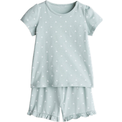 H&M Printed Pyjamas - Light Turquoise/Hearts (1293182002)