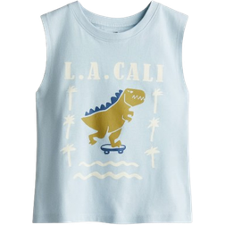 H&M Printed Vest Top - Light Blue/L.A. Cali (1234332006)