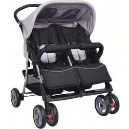 Shein Zwillingskinderwagen Stahl Grau Schwarz