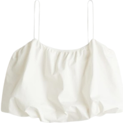 H&M Bubble Hem Strappy Top - White