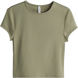 H&M Fitted T-shirt - Khaki Green