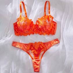 Shein Orange Plus Size Lingerie Set 2pcs