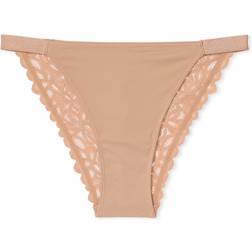 PINK Lace Crush Bikini Panty - Beige