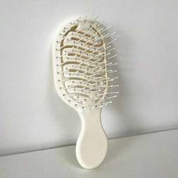 Shein 1pc Mini Ivory White Hollow Portable Styling Comb, Hair Brush, Comb, Hair Tools, Hair Products And Accessories For Barber Salon Beauty Travel Essentials,Back To School,Travel Holiday Essentials,Hair Accessories For Women